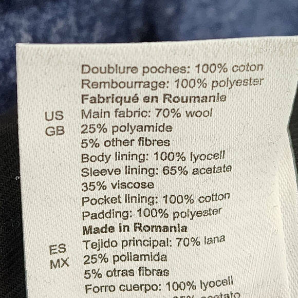 Sandro Men's Wool Blend Plaid Zip Up Pocket Jacket - XL - Picture 9 of 10